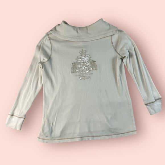 Ralph Lauren Active Cream Gold 1/4 Zip Womens Plus Size 1x Y2K Cyber Goth Grunge - Picture 5 of 7